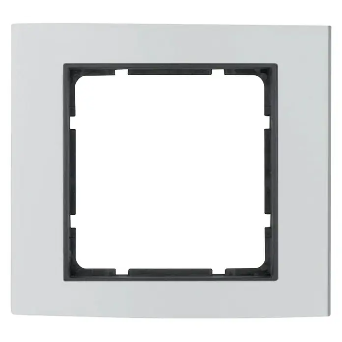 Berker B.3 Abdeckrahmen - Alu/Anthrazit, 1-fach, Aluminium, Eloxiert, Matt - Vorderansicht
