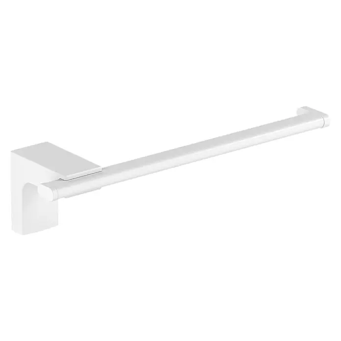 Creabath Elegance Toallero de barra abierto - Largo: 20,8 cm, Blanco, Satinado - Vista angular