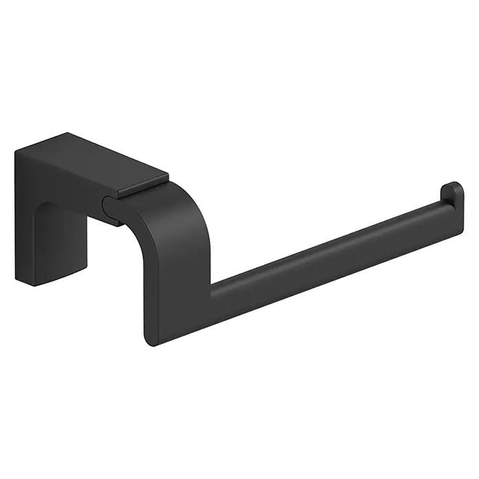 Creabath Elegance Portarrollos papel higiénico - Sin tapa, Negro, Satinado - Vista angular