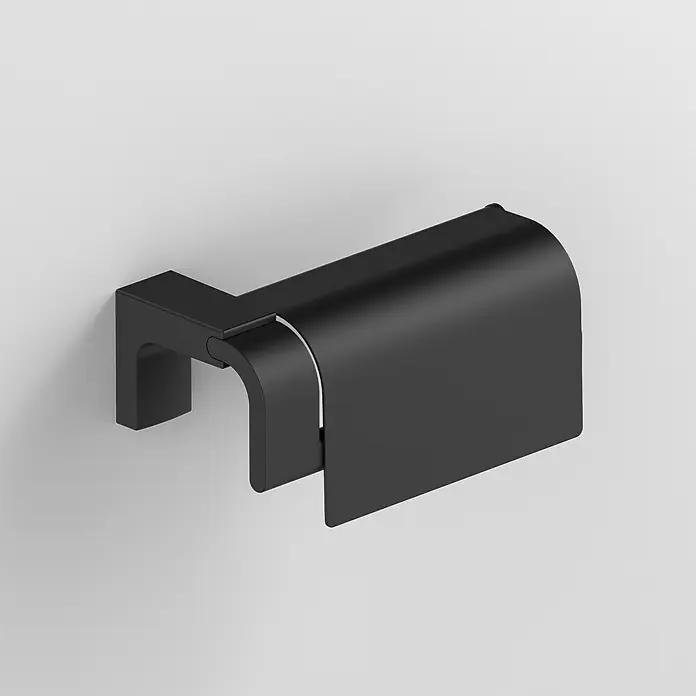 Creabath Elegance Portarrollos papel higiénico - Con tapa, Negro, Satinado - Foto ambiente