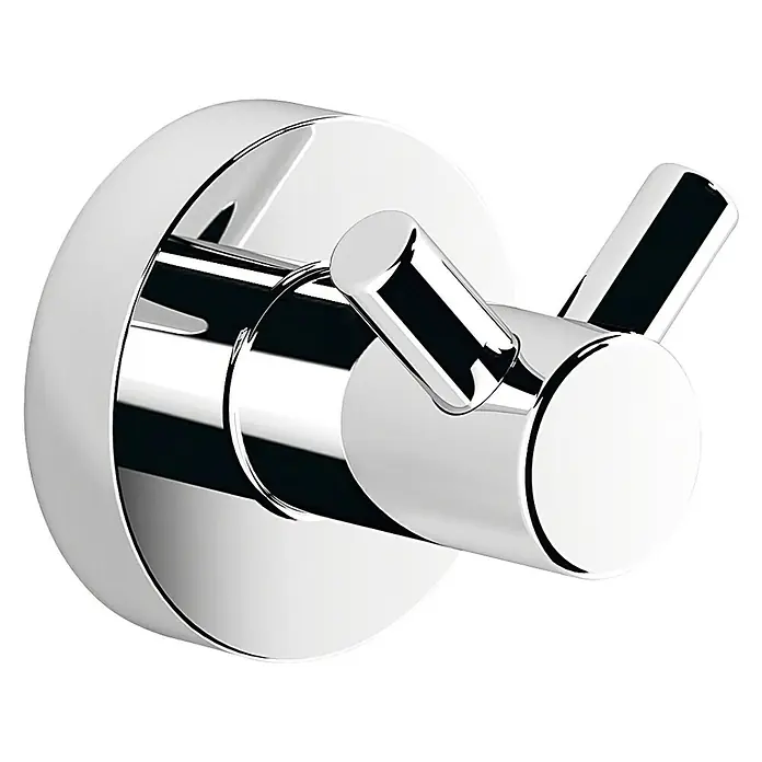 Creabath Cosmos Colgador de baño - Número de ganchos: 2 ud., Cromo, Brillante - Vista angular
