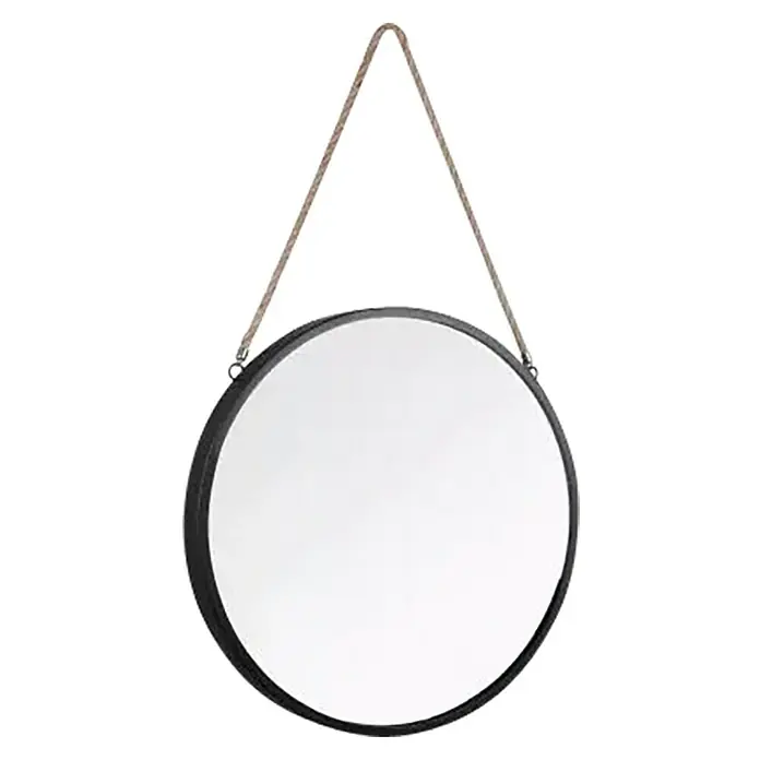 Okruglo ogledalo Nina - Promjer: 40 cm, Crna boja - Dijagonalni pogled
