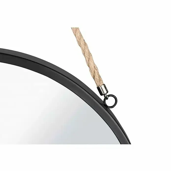Okruglo ogledalo Nina - Promjer: 40 cm, Crna boja - Detaljan prikaz