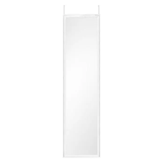 Ogledalo s okvirom Bea - Š x V: 30 x 120 cm, Bijela boja - Pogled sprijeda