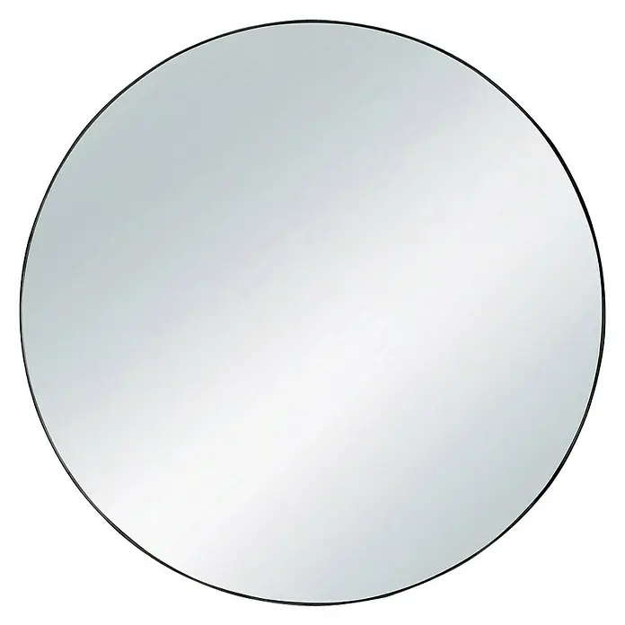 Okruglo ogledalo Esra - Promjer: 50 cm, Crna boja - Pogled sprijeda