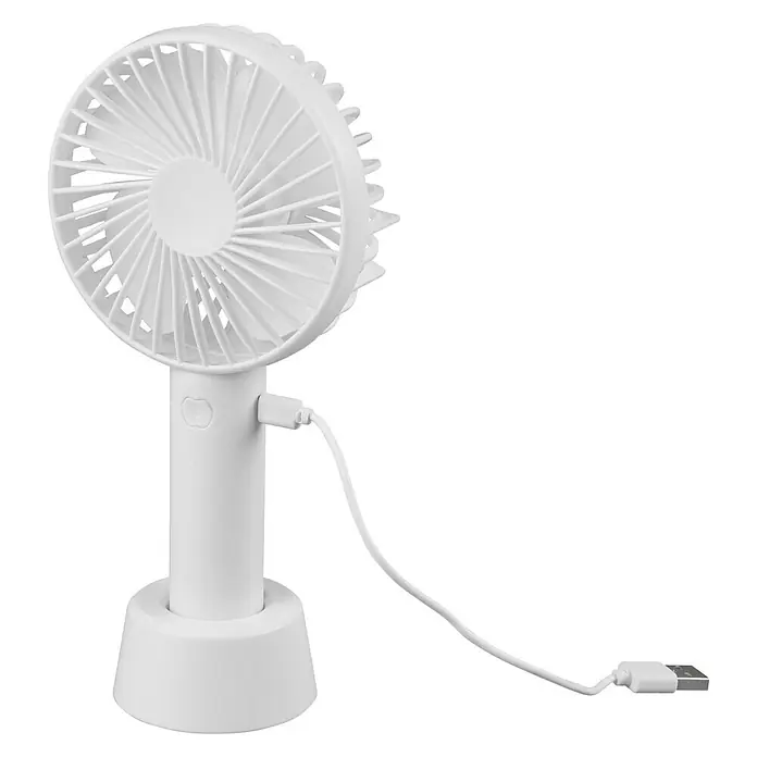 Reality Leuchten USB-Ventilator Windy - Weiß, Hand, 10,5 cm - Diagonale Ansicht