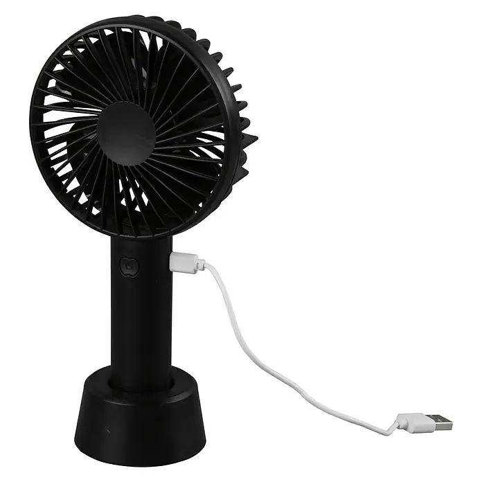 Reality Leuchten USB-Ventilator Windy - Schwarz, Hand, 10,5 cm - Diagonale Ansicht