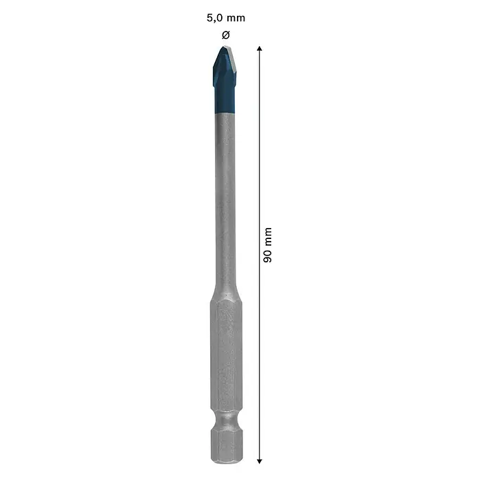 Bosch Professional Expert Fliesenbohrer HEX-9 HardCeramic - Durchmesser: 5 mm, 1 Stk. - Skizze