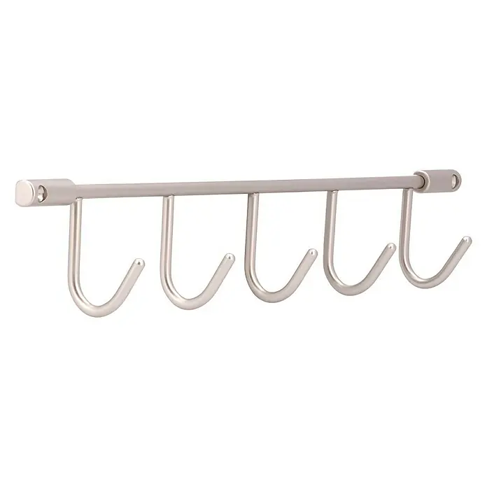 Siro Garderobenleiste - L x B x H: 360 x 56 x 36 mm, Anzahl Haken: 5 Stk. - Diagonale Ansicht