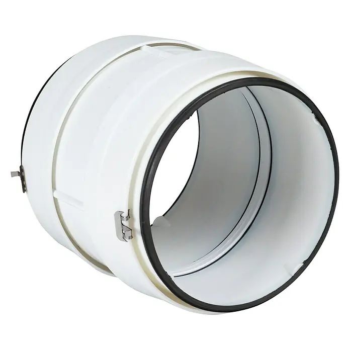 Empalme para tubo redondo Tubpla Pure - 100 mm, Blanco - Vista angular