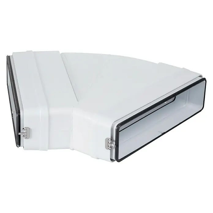 Codo horizontal rectangular Tubpla Pure - Diámetro: 150 mm, 45 ° - Vista angular