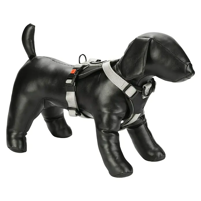 Karlie Arnés para perros Art Sportiv Premium Comfort - Ajuste de longitud: 52 cm - 62 cm, Nylon, Gris - Vista angular