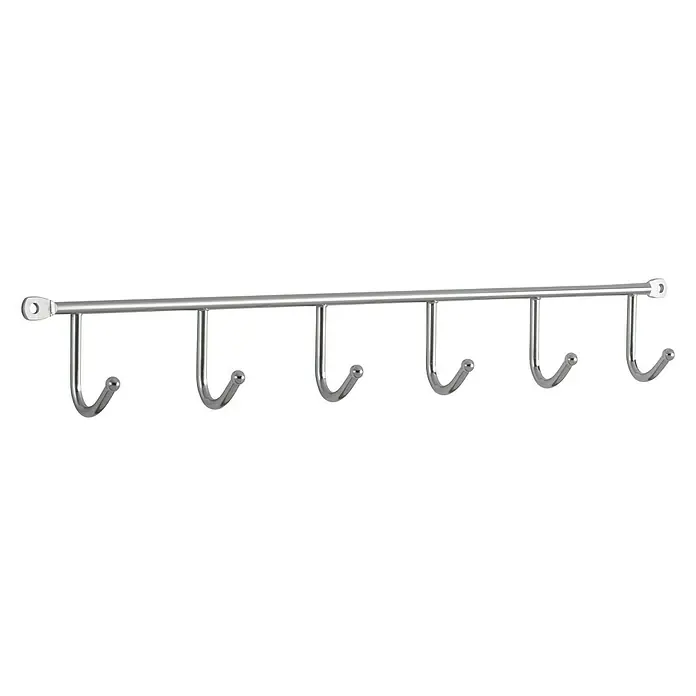 Siro Garderobenleiste 2081-420ZN1 - L x B x H: 420 x 53 x 32 mm, Anzahl Haken: 6 Stk. - Diagonale Ansicht