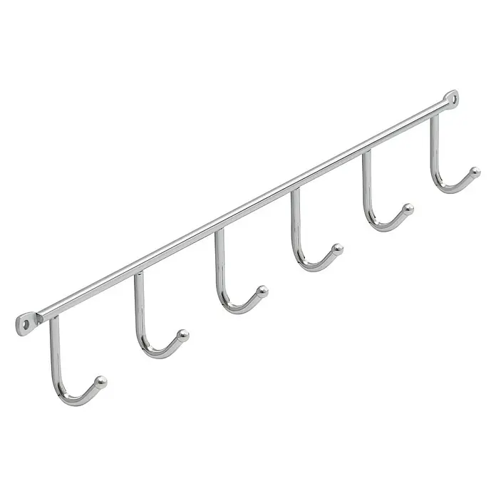 Siro Garderobenleiste 2081-420ZN1 - L x B x H: 420 x 53 x 32 mm, Anzahl Haken: 6 Stk. - Diagonale Ansicht