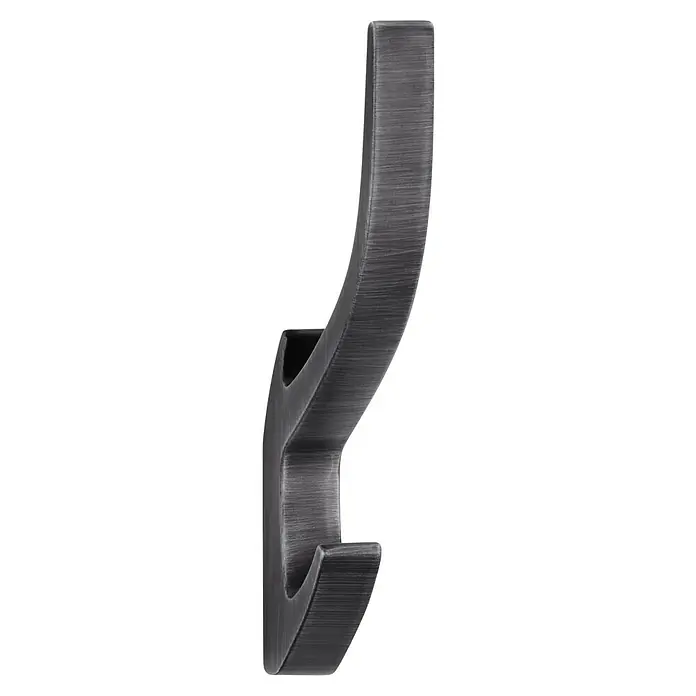 Siro Garderobenhaken 2432/ZN75 - L x B x H: 15 x 150 x 71 mm, Anzahl Haken: 1 Stk., Eisen antik - Diagonale Ansicht