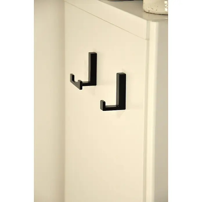 Siro Garderobenhaken - L x B x H: 15 x 61 x 40 mm, Anzahl Haken: 1 Stk., Schwarz - Stimmungsaufnahme