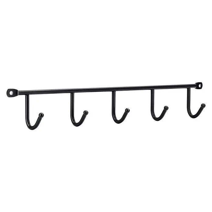 Siro Garderobenleiste 2081-350 - L x B x H: 350 x 53 x 32 mm, Anzahl Haken: 5 Stk. - Diagonale Ansicht