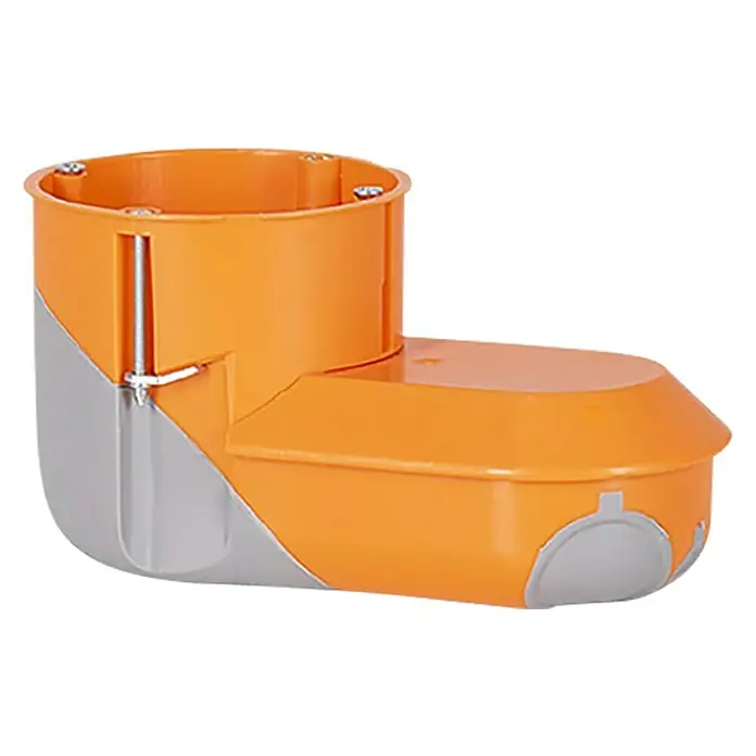 Hohlwanddose - 132 x 68 x 70 mm, 1-fach, Orange, 1 Stk. - Diagonale Ansicht