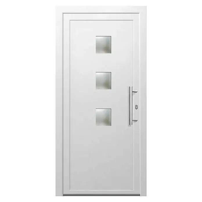 PVC ulazna vrata Karlovac KF05 - D x Š x V: 70 x 1.000 x 2.100 mm, DIN desno, Bijele boje - Pogled sprijeda
