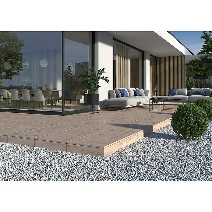 Terrassenfliese Garden Cold Brown 2.0 - 60 x 60 x 2 cm, Grau/Braun, Matt - Stimmungsaufnahme