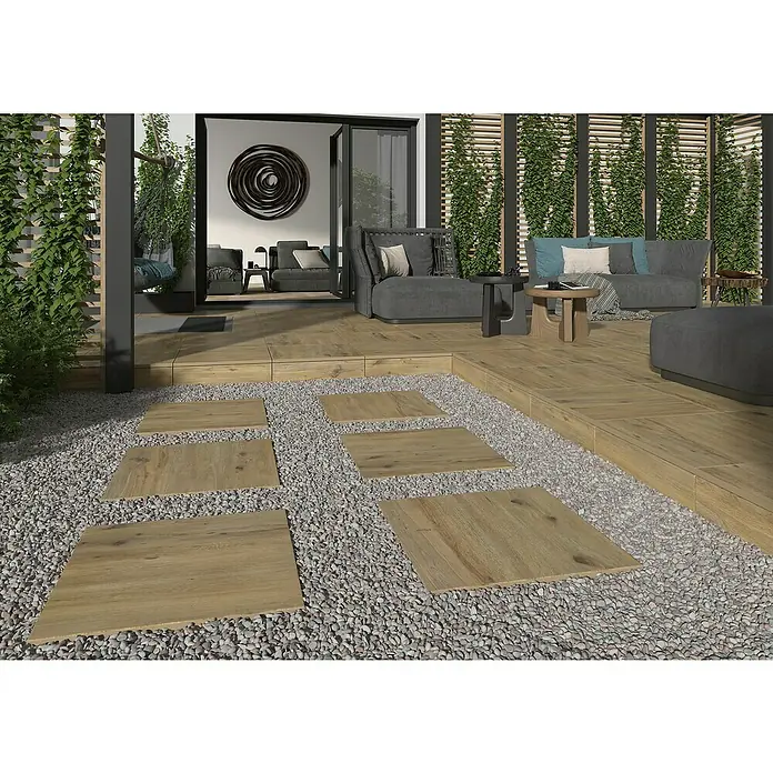 Terrassenfliese Garden Rust Brown 2.0 - 60 x 60 x 2 cm, Braun, Matt - Stimmungsaufnahme