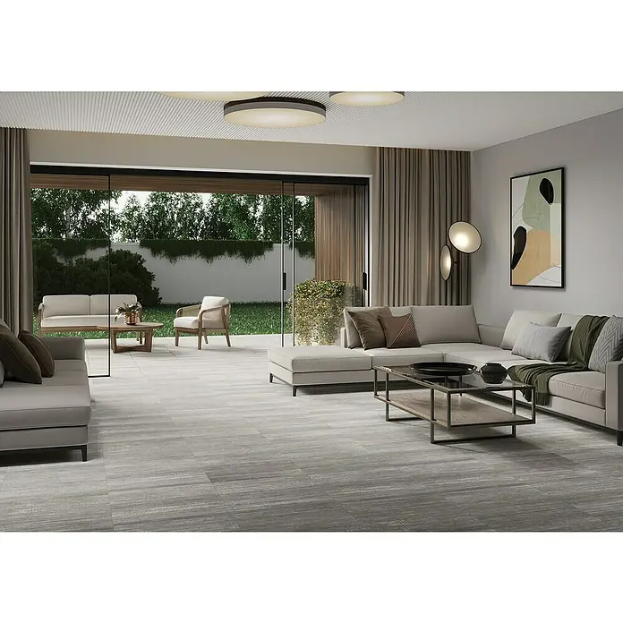 Feinsteinzeugfliese Berlin Grey - 59,7 x 59,7 cm, Grau, Matt - Stimmungsaufnahme