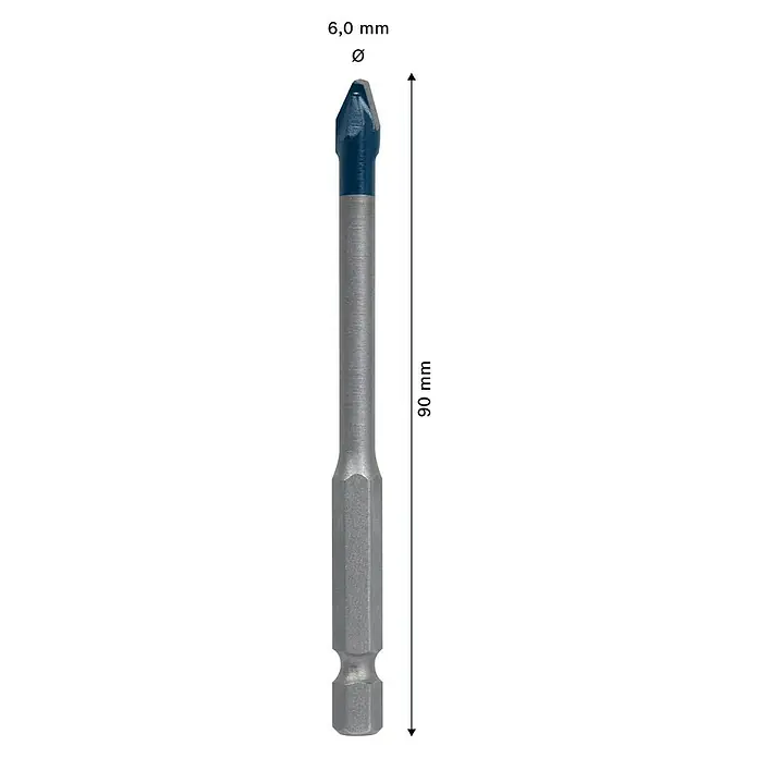 Bosch Professional Expert Fliesenbohrer HEX-9 HardCeramic - Durchmesser: 6 mm, 1 Stk. - Skizze