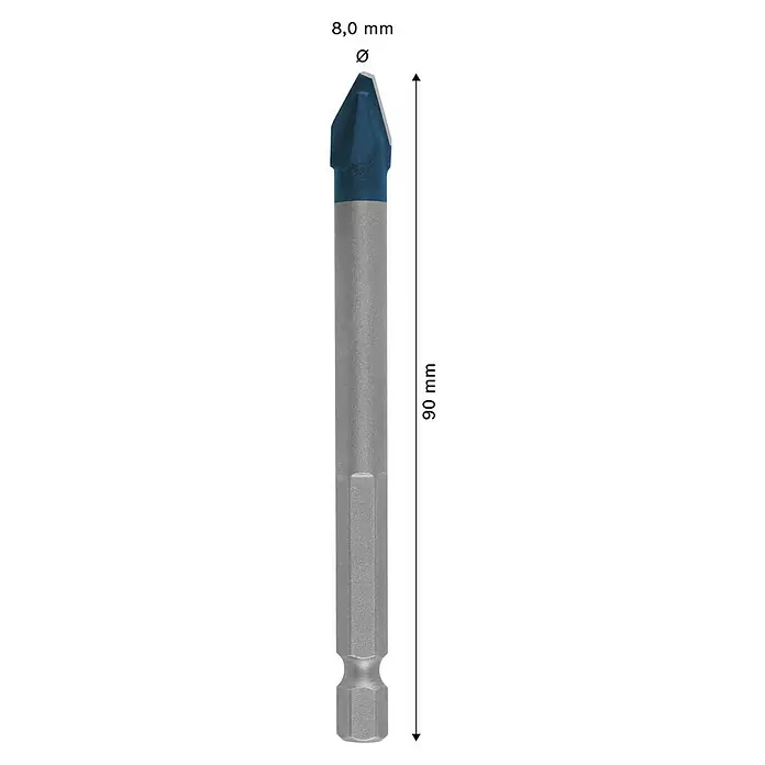 Bosch Professional Expert Fliesenbohrer HEX-9 HardCeramic - Durchmesser: 8 mm, 1 Stk. - Skizze