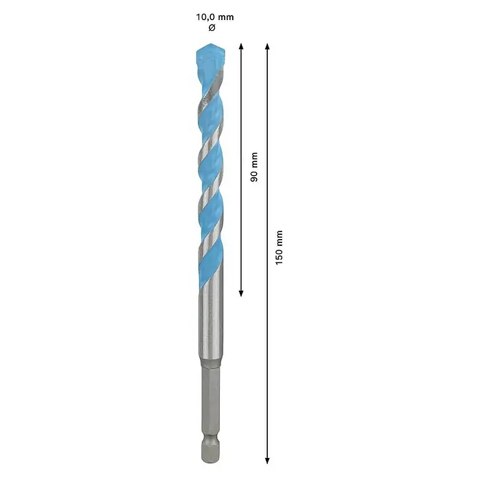 Bosch Professional Expert Bohrer Hex-9 - Durchmesser: 10 mm, Arbeitslänge: 90 mm - Skizze