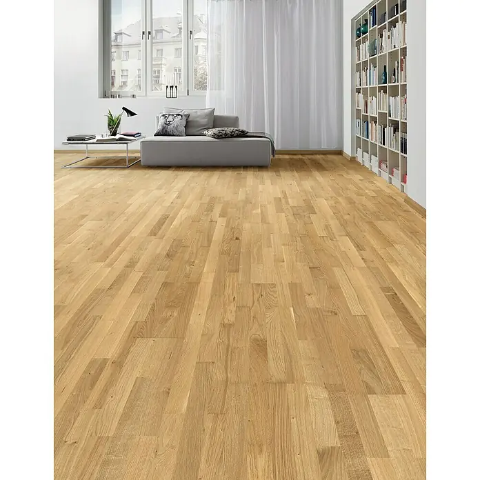 Fertigparkett Eiche Natur geölt - 220 x 18 x 1,35 cm, 3-Stab - Stimmungsaufnahme