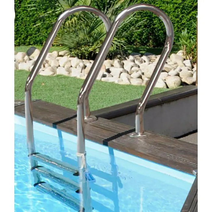 Gre Piscina de madera Marbella 2 - 420 x 270 x 117 cm, 10.000 l, Natural - Primer plano