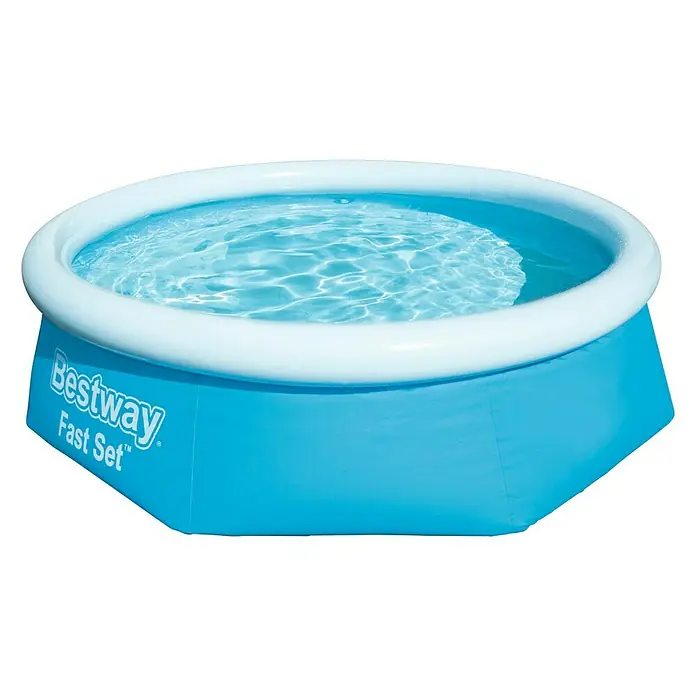 Bestway Zwembad met filterpomp FAST - Ø x h: 244 x 66 cm, 2.419 l, Blauw - Diagonaal zicht