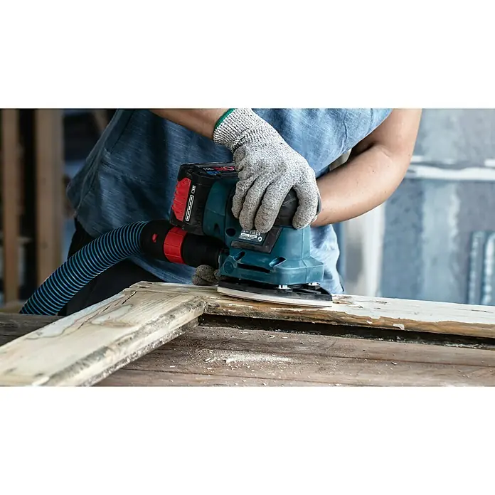 Bosch Expert Schleifblätter C470 - Körnung: 80, 115 x 107 mm, Klettbefestigung, 10 Stk. - Anwendungsbeispiel