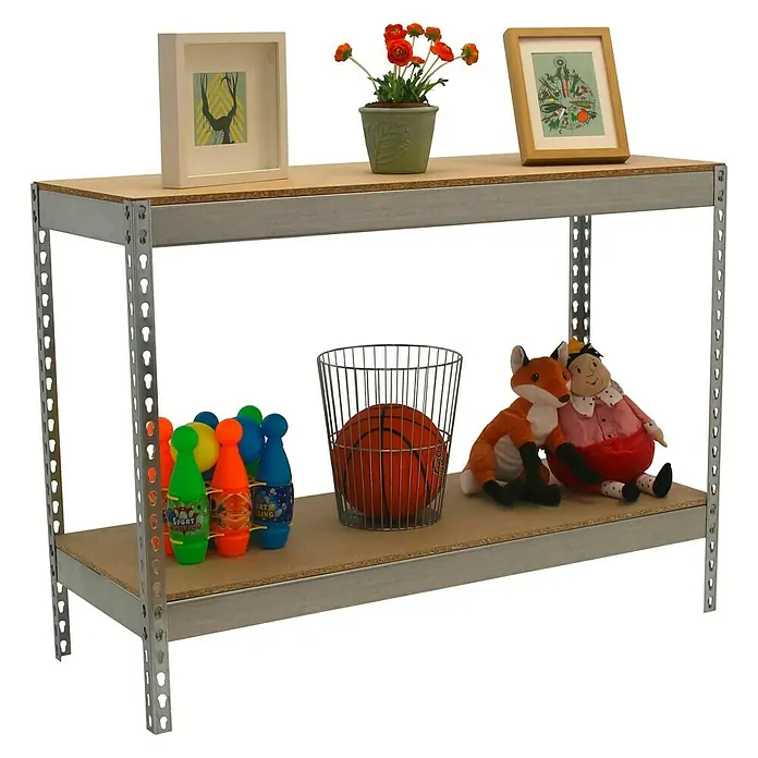 Simonrack Simonforte Estantería para cargas pesadas Chipboard - L x An x Al: 75 x 120 x 90 cm, Capacidad de carga: 600 kg/balda, Número de baldas: 2 ud., Galvanizado - Vista angular