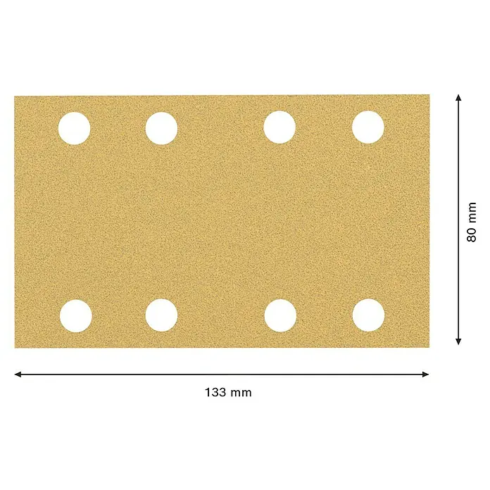 Bosch Expert Schleifblätter C470 - Körnung: 80, 80 x 133 mm, Klettbefestigung, 10 Stk. - Skizze