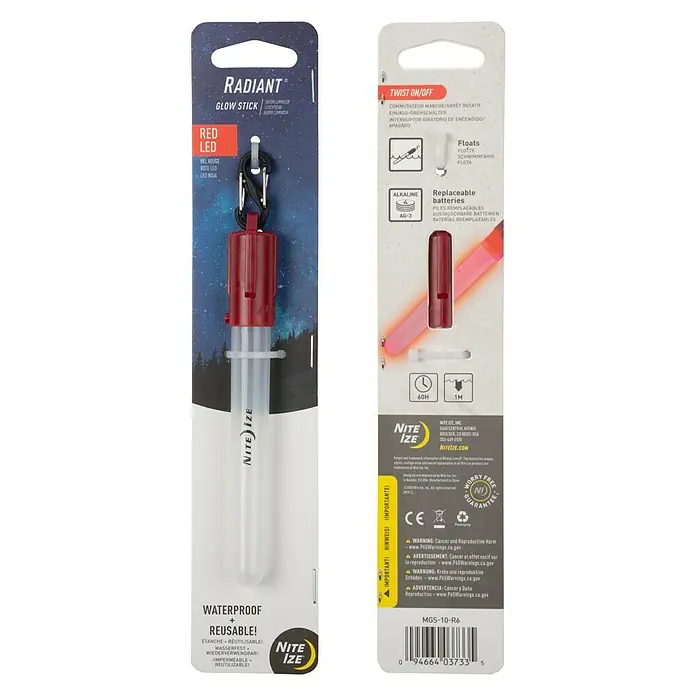 Nite Ize LED-Leuchtstab - Rot - Vorderansicht