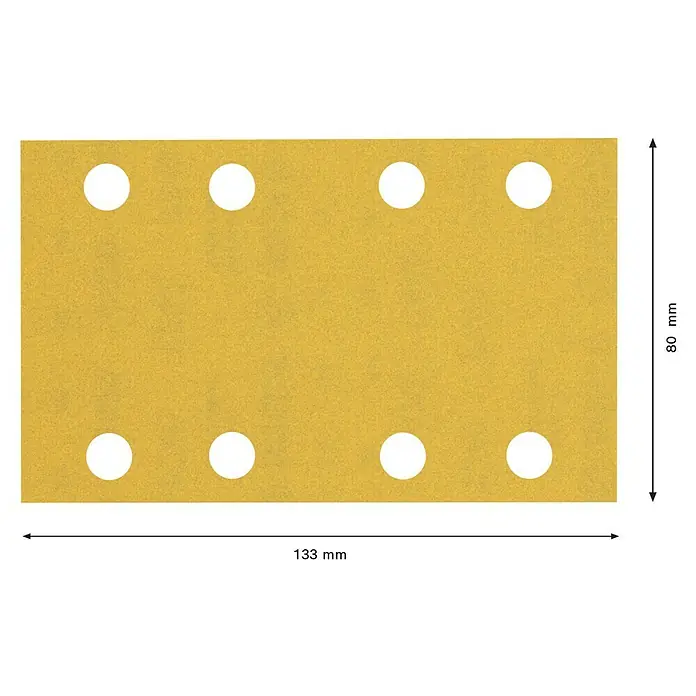 Bosch Expert Schleifblätter C470 - Körnung: 240, 80 x 133 mm, Klettbefestigung, 10 Stk. - Skizze