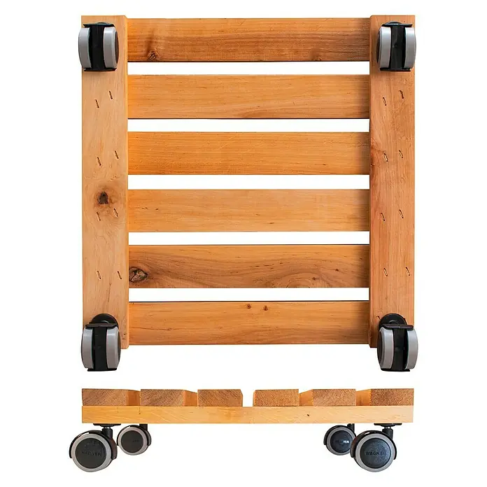 Gardol Pflanzenroller Classic Soft - Quadratisch, Erle, Max. Belastung: 100 kg - Ansicht von unten