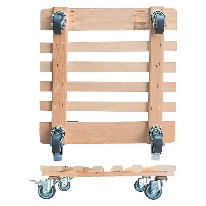 Gardol Pflanzenroller Classic Soft - Rechteckig, Buche, Max. Belastung: 200 kg - Ansicht von unten