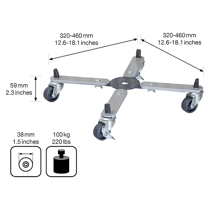 Gardol Pflanzenroller Sunline Basic - Stahl, Max. Belastung: 100 kg - Skizze