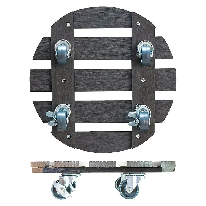 Gardol Pflanzenroller - 29 cm, WPC, Anthrazit, Max. Belastung: 100 kg - Ansicht von unten