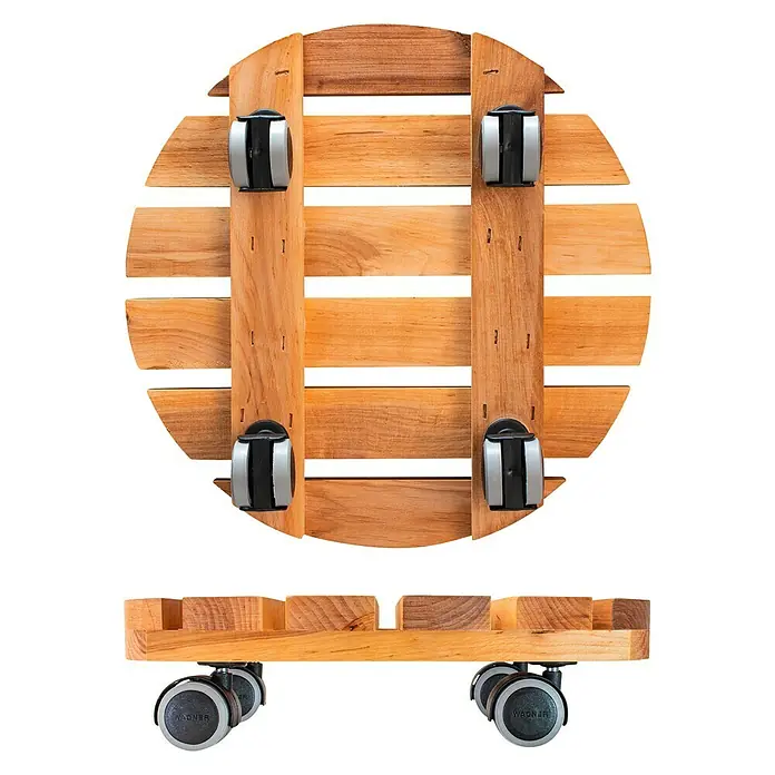 Gardol Pflanzenroller Classic Soft - Rund, Erle, Max. Belastung: 100 kg - Ansicht von unten