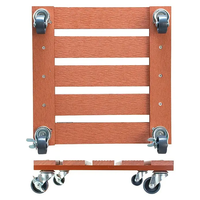 Gardol Pflanzenroller - 29 x 29 cm, WPC, Terracotta, Max. Belastung: 80 kg - Ansicht von unten