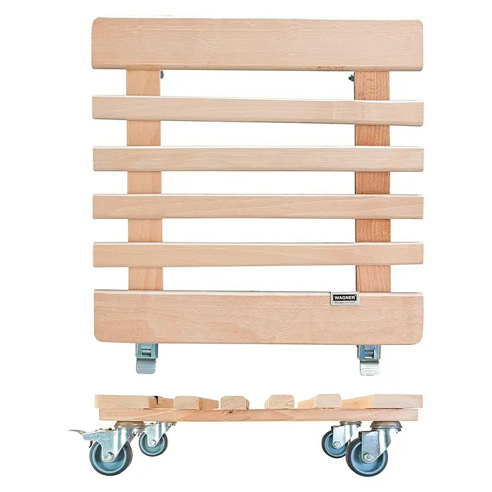 Gardol Pflanzenroller Classic Soft - Rechteckig, Buche, Max. Belastung: 200 kg - Draufsicht