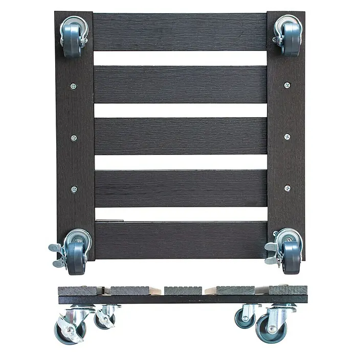 Gardol Pflanzenroller - 29 x 29 cm, WPC, Anthrazit, Max. Belastung: 80 kg - Ansicht von unten