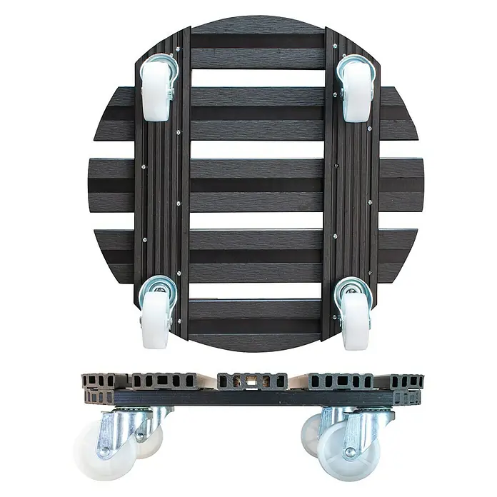 Gardol Pflanzenroller - 38,5 cm, WPC, Anthrazit, Max. Belastung: 200 kg - Ansicht von unten