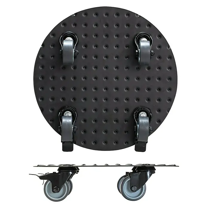 Gardol Pflanzenroller - Durchmesser: 30 cm, Aluminium, Schwarz, Max. Belastung: 150 kg - Ansicht von unten