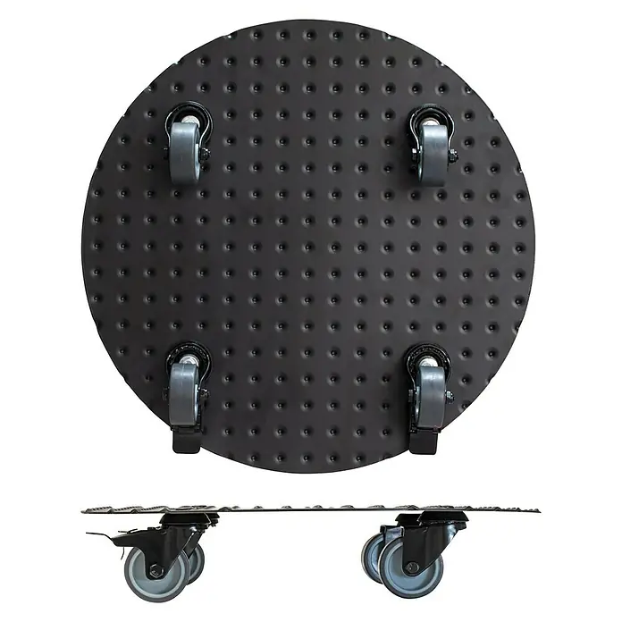 Gardol Pflanzenroller - Durchmesser: 38 cm, Aluminium, Schwarz, Max. Belastung: 150 kg - Ansicht von unten