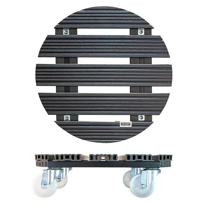 Gardol Pflanzenroller - 38,5 cm, WPC, Anthrazit, Max. Belastung: 200 kg - Draufsicht