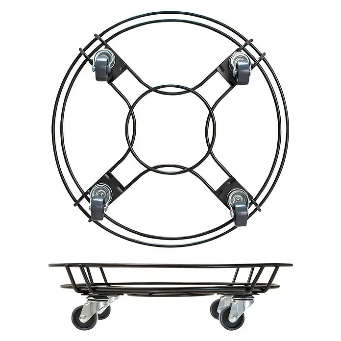 Gardol Pflanzenroller - Stahl, Schwarz, Max. Belastung: 100 kg - Vorderansicht